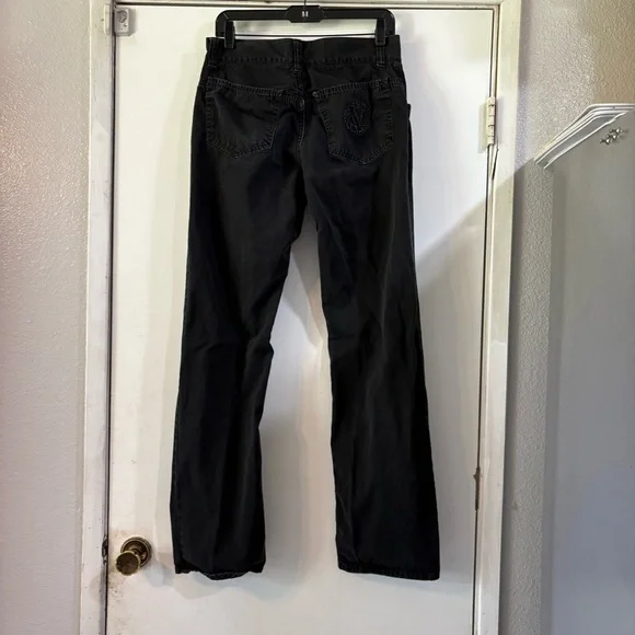 Vintage Versace Jeans Collection Pants Mens 32 Straight Logo Black Distressed